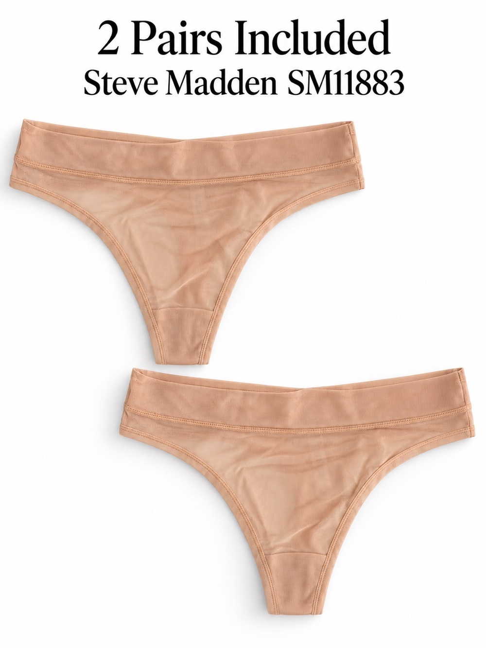 Steve Madden Rose Dust Mesh Thongs SM11883 Size Medium 2-Pair Set NWT